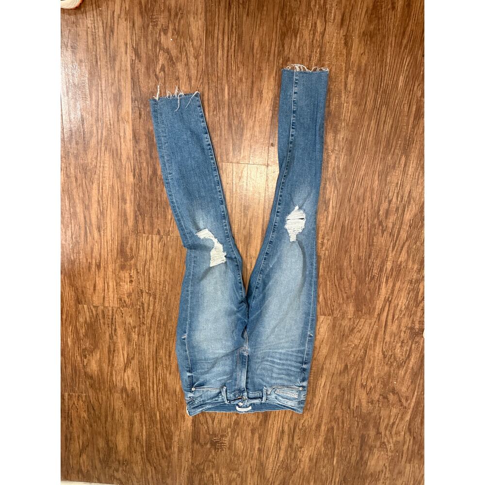 Good American Jeans Women Distressed Skinny High Rise Raw Hem Wash Denim - Picture 11 of 16